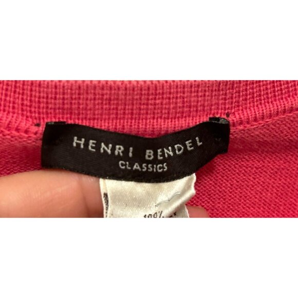 HENRI BENDEL Cotton Cardigan Pink Button-down Size Large - Picture 6 of 9